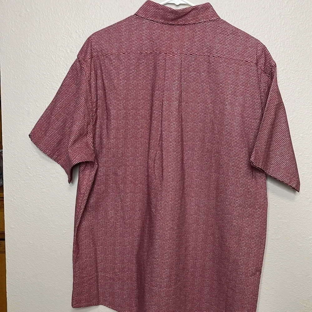 ROUNDTREE & YORKE Men’s Short Sleeve Printed Sport Shirt Size L Red - Picture 8 of 9